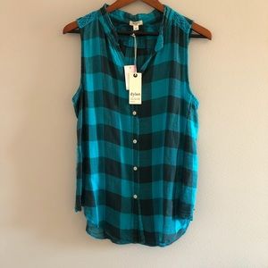 Dylan Checkered Botton-Down Tank